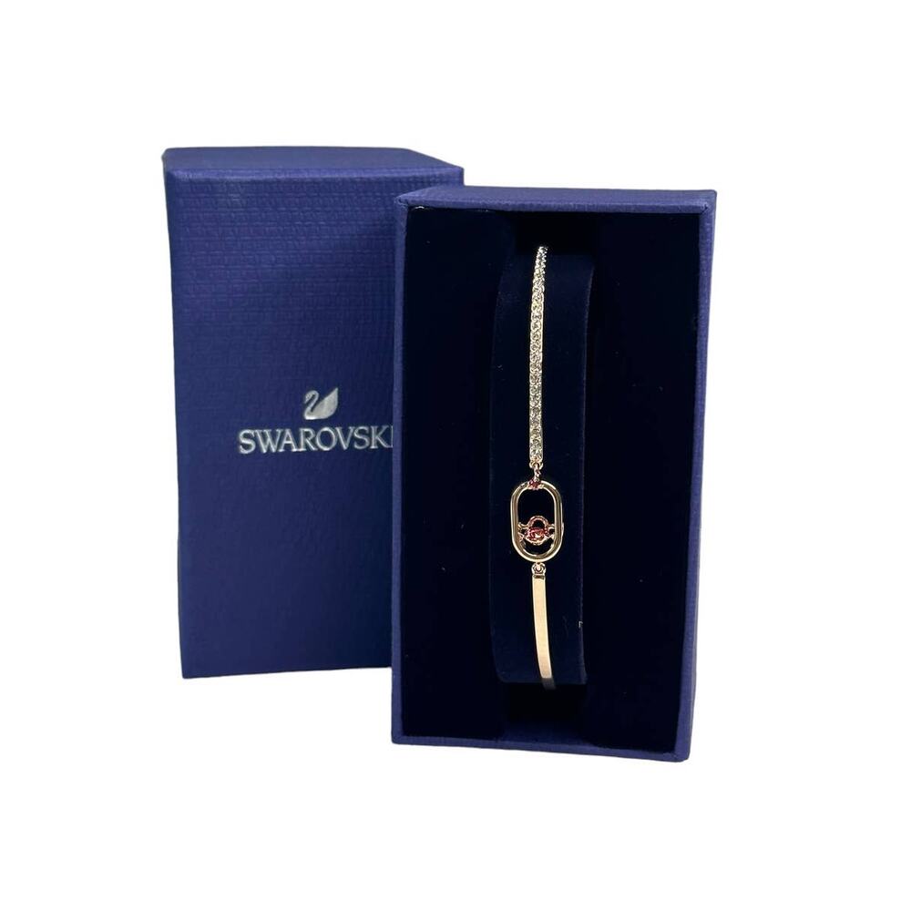 Swarovski Zirconia Sparkling Dance Bracelet, Red, Rose Gold-Tone Plated